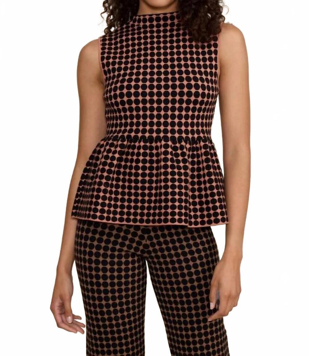 NEW LUCY PARIS knit peplum top in brown